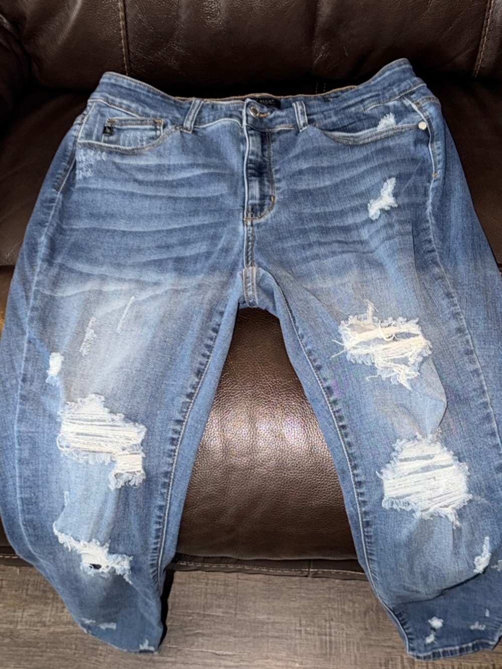 Judy Blue Distressed Medium Blue Women's Jeans